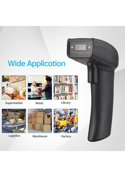 2d Kablosuz 2.4g Barkod Tarayıcı El Tipi USB Kablolu 1d Barkod Okuyucu Manuel Tetik 640*480 Cmos Tarama Desteği Kağıt ve Ekran Kodu Windows Android Mac ile Uyumlu Süpermarket Perakende (Yurt Dışından)