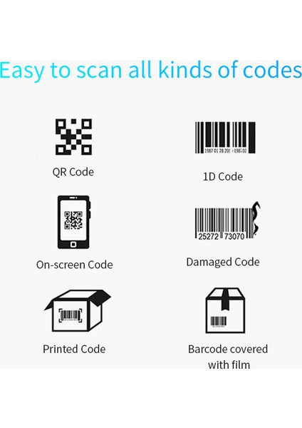 2d 1d Barkod Tarayıcı 2.4g Kablosuz USB Kablolu Bağlantı El Tipi Barkod Okuyucu Manuel Tetik/otomatik Sürekli Tarama Desteği Ekran Kodu Windows Android Mac ile Uyumlu Süpermarket Için (Yurt Dışından)