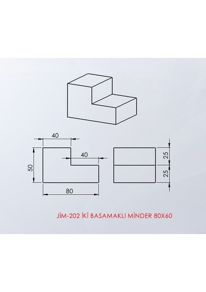 2 Basamaklı Minder 80X60 cm