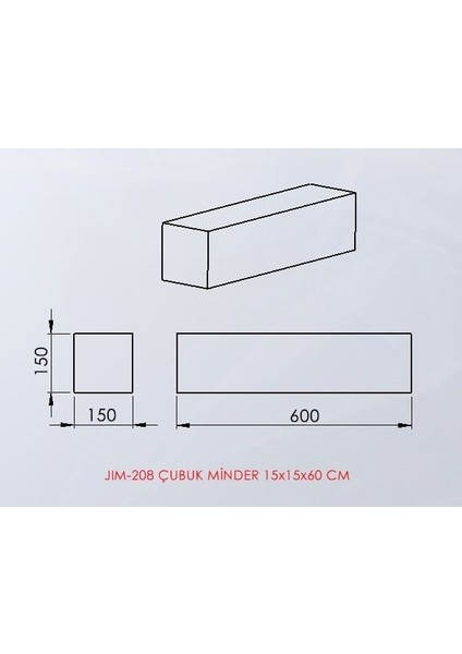 Çubuk Minder 15X15X60 cm