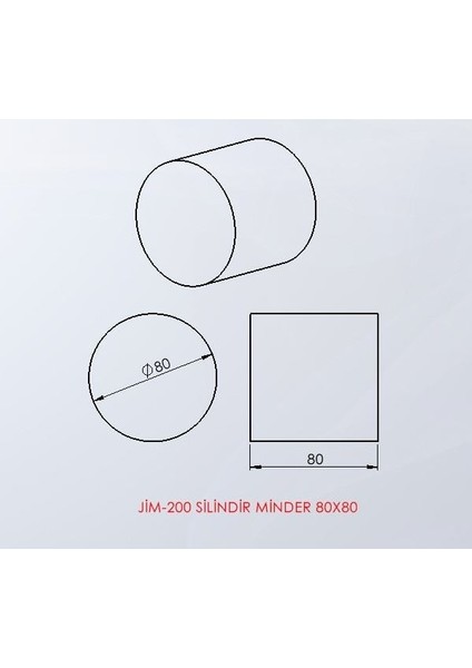 Silindir Minder 80X80 cm