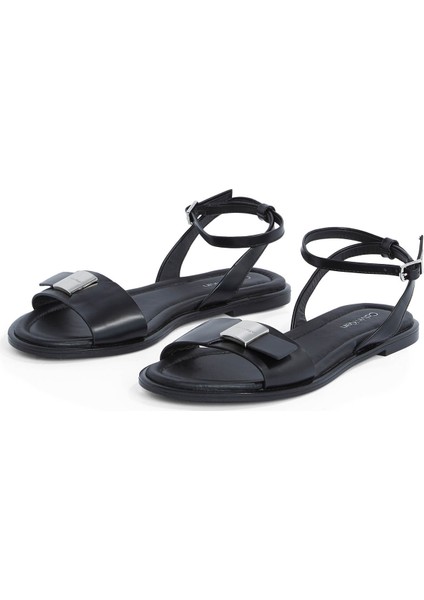 Deri Siyah Kadın Sandalet HW0HW02367 modelleri