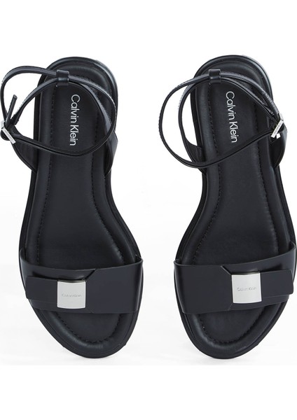 Deri Siyah Kadın Sandalet HW0HW02367 fırsatları