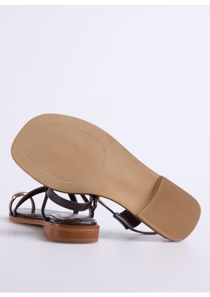 Deri Kahve Kadın Sandalet D-Lorna fırsatları