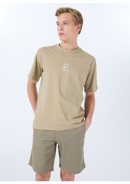 Bisiklet Yaka Bej Erkek T-Shirt 12288517_JORANIMAL Tee Ss Crew Neck