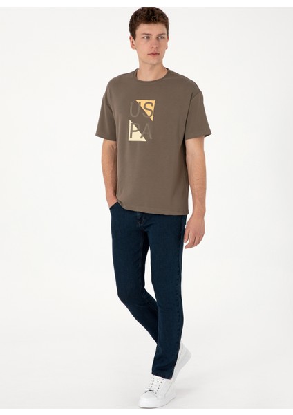 Bisiklet Yaka Vizon Erkek T-Shirt Galıa