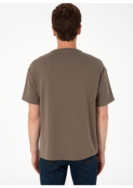 Bisiklet Yaka Vizon Erkek T-Shirt Galıa