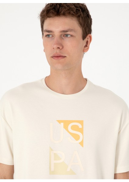 Bisiklet Yaka Krem Erkek T-Shirt Galıa