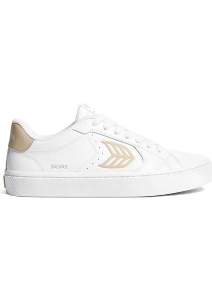 411301W1KW-SALVAS Leather Sneaker Beyaz Deri Kadın Lifestyle Ayakkabı