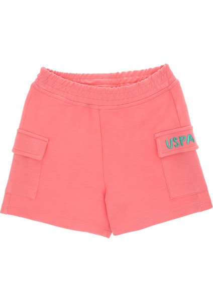 Lastikli Bel Relaxed Pembe Kız Çocuk Şort Volenta