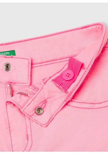 Normal Bel Regular Fit Pembe Kız Çocuk Şort 4O69C9040