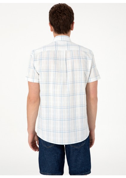 Regular Fit Gömlek Yaka Mavi Erkek Gömlek Gahın indirimleri