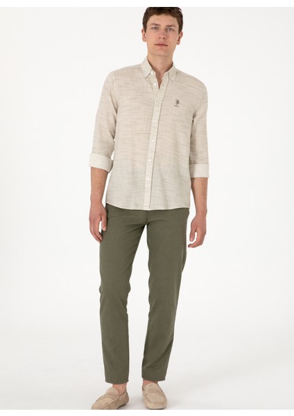 Bağlamalı Bel Normal Paça Yeşil Erkek Chino Pantolon Aller modelleri