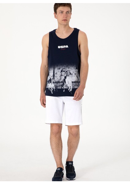 Beyaz Erkek Lastikli Bel Comfort Fit Sweat Şort S-Santos