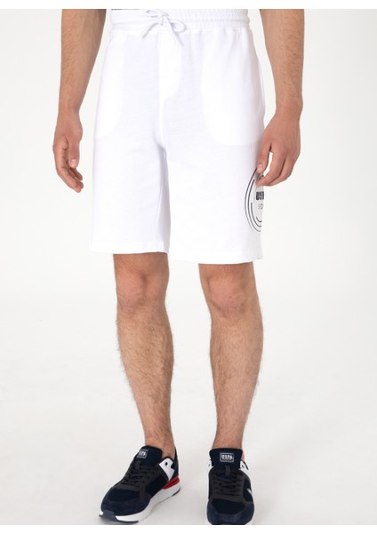 Beyaz Erkek Lastikli Bel Comfort Fit Sweat Şort S-Santos fiyatları