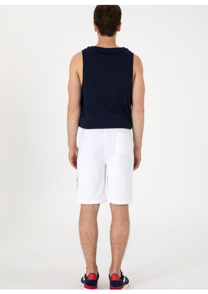 Beyaz Erkek Lastikli Bel Comfort Fit Sweat Şort S-Santos fırsatları