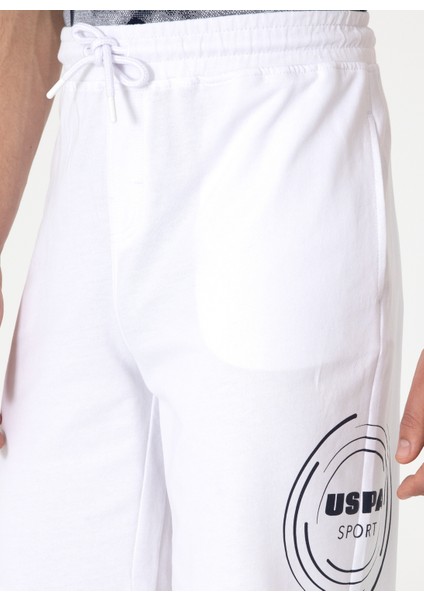 Beyaz Erkek Lastikli Bel Comfort Fit Sweat Şort S-Santos indirimleri