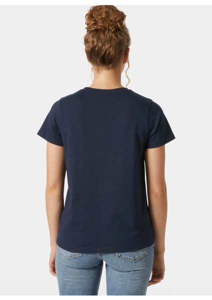 HHA.54591_HELLY Hansen W Core T-Shı Lacivert Bisiklet Yaka Normal Düz Kadın T-Shirt modelleri