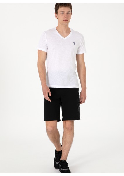 Siyah Erkek Lastikli Bel Comfort Fit Sweat Şort S-Santos modelleri