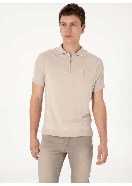 Polo Yaka Slim Fit Gri Erkek Kazak Helın-K modelleri
