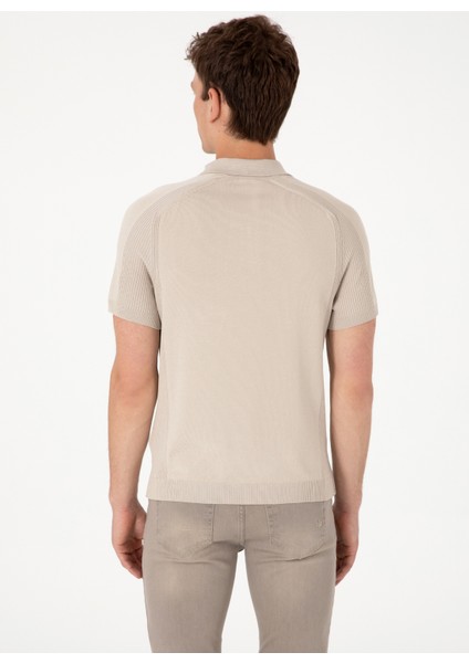 Polo Yaka Slim Fit Gri Erkek Kazak Helın-K indirimleri