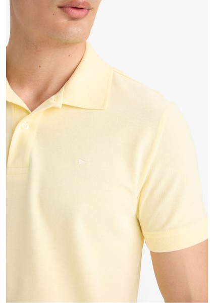 %100 Pamuk Slim Fit Dar Kesim Polo Yaka Kısa Kollu Pamuklu Nakışlı Pike Tişört E2633AX25SM indirimleri
