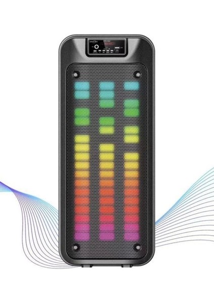 GTS-1852 Taşınabilir Rgb Ledli Bluetooth Hoparlör Usb-Tf Siyah