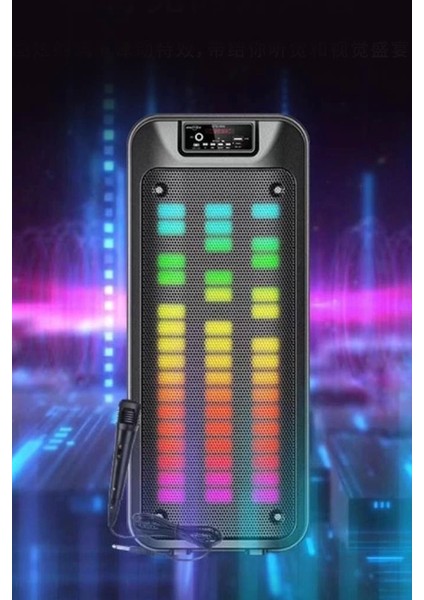 GTS-1852 Taşınabilir Rgb Ledli Bluetooth Hoparlör Usb-Tf Siyah