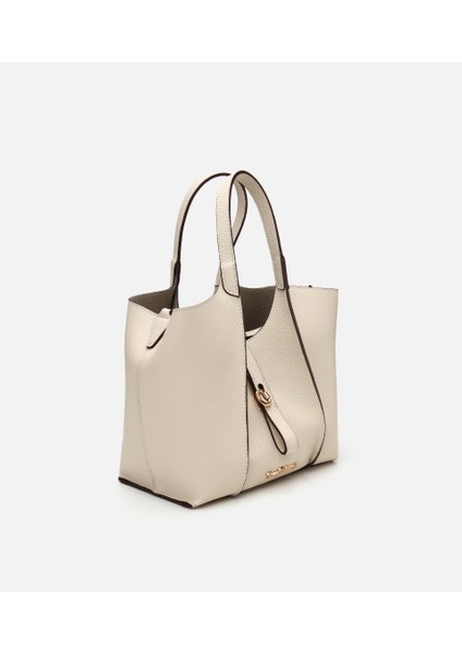 03CAH309420A400 KADIN Deri Ekru Kilit Detaylı Tote Çanta modelleri