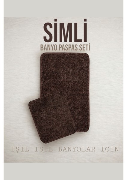 Synergy Kaymaz Taban 2'li Banyo Paspası 60 x 100 cm - 50 x 60 cm