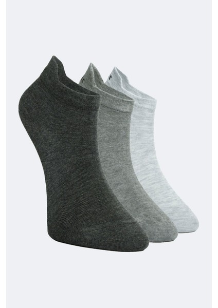 3'lü Gri Tonları Özel Topuk Teknolojili Viskon Kadın Patik Çorap fiyatları