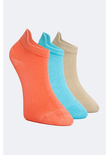 3'lü Çok Renkli Özel Topuk Teknolojili Viskon Kadın Patik Çorap fiyatları