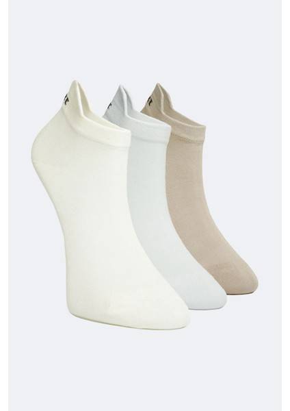 3'lü Karışık Renk Beyaz Özel Topuk Teknolojili Viskon Kadın Patik Çorap fiyatları