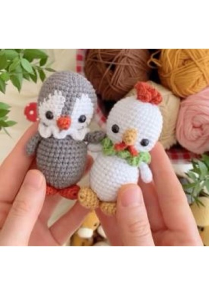 Amigurumi El Örgüsü Horoz ve Penguen Oyuncak