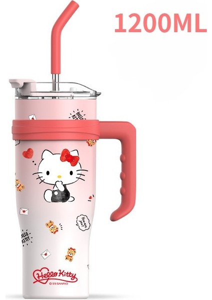 Kızlar Kuromi Thermos Cup, Büyük Kapasiteli Saman, ler Buz Kupası, Soğuk ve Termos Çift Amaçlı Bardak (Yurt Dışından)