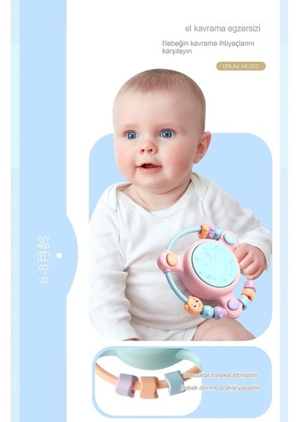 Janjon Star Bebek Müzik El Alkış Davul Bebek ve Yürümeye Başlayan Çocuk Hafif Alkış Davul Boncuklu El Egzersizi Erken Eğitim Hikai Eğitici Oyuncak (Yurt Dışından) indirimleri