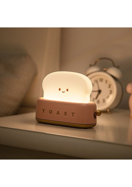 Tost Ekmeği Makinesi Gece Lambası Yaratıcı Yatak Odası Başucu Şarj Edilebilir Zamanlama Kapalı Işık ile LED Masa Lambası (Yurt Dışından)