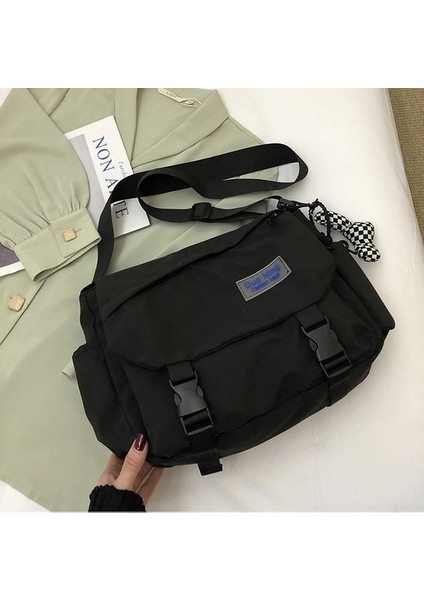 Harajuku Büyük Kapasiteli Askılı Çanta Ins Tüm Maç Öğrenci Sınıfı Postacı Çantası Retro Kanvas Çanta (Yurt Dışından)