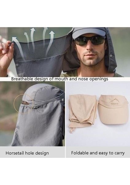 Çok Fonksiyonlu Güneş Şapkası Açık Gri (Yurt Dışından) fırsatları