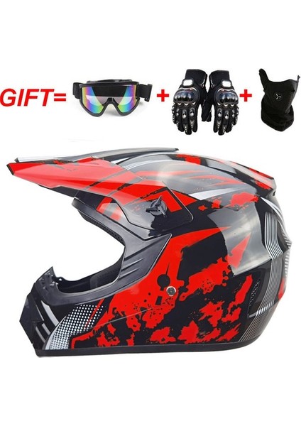 Uni Yetişkin Motosiklet Kaskı Off-Road Kask Seti (Yurt Dışından)