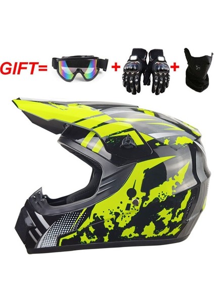 Uni Yetişkin Motosiklet Kaskı Off-Road Kask Seti (Yurt Dışından)