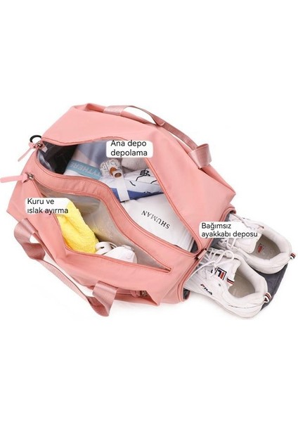 Büyük Kapasiteli Seyahat Çantası Kuru ve Islak Ayırma Spor Çantası Yüzme Çantası Tek Omuz Çapraz Çanta (Yurt Dışından) modelleri