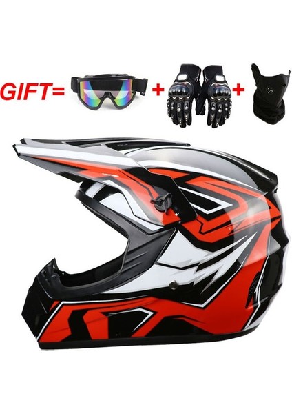 Uni Yetişkin Motosiklet Kaskı Off-Road Kask Seti (Yurt Dışından)