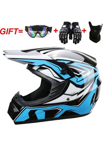 Uni Yetişkin Motosiklet Kaskı Off-Road Kask Seti (Yurt Dışından)