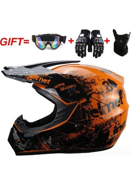 Uni Yetişkin Motosiklet Kaskı Off-Road Kask Seti (Yurt Dışından)