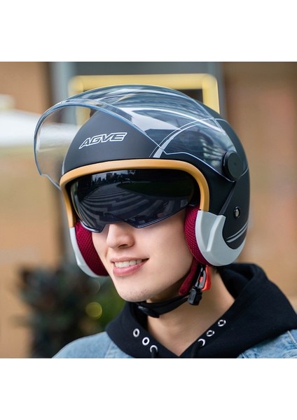 Yetişkin Uni Çift Lens Güneş Koruyuculu Motosiklet Kaskı (Yurt Dışından)