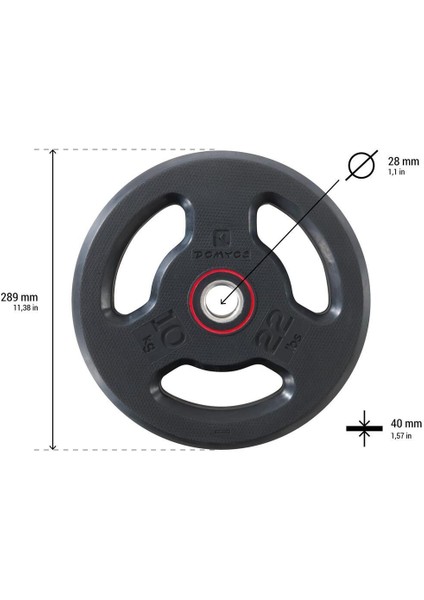 Corength Kas Geliştirme Diski - Kauçuk - Tutacaklı - 28 mm - 10 kg