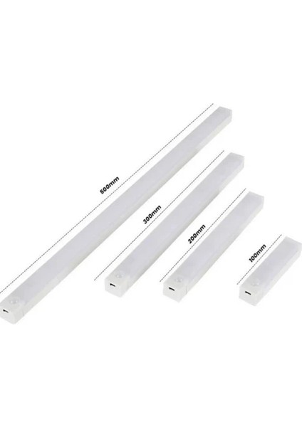 Dokunmatik Sensörlü Tüp Ledli Şarjlı Beyaz LED Auto Mod Dolap Içi, Koridor, Tezgah Altı 30 cm