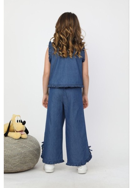 Fiyonk Detaylı Kız Çocuk 2 li takım - Lacivert fiyatları