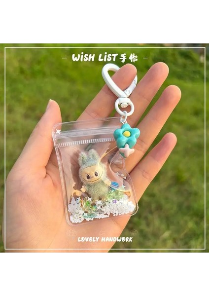 Şanslı Çanta Kawaii Bebek Akınlı Mini Labubu Vinil Sevimli Mini Figür Bebek Çanta Mobil Kolye Sevimli Bebekler Hediyesi Çocuklar Için Oyuncaklar Renk: Gri Yeşil (Yurt Dışından)